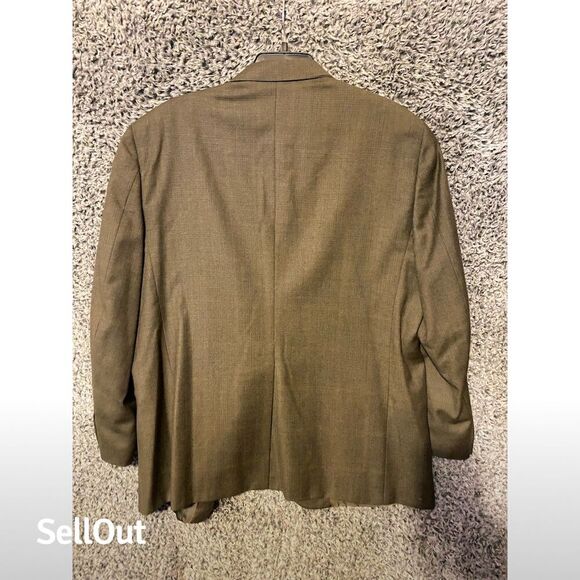 Hart Schaffner & Marx Men's Brown Wool Blend Blazer Size 46 Formal - Picture 3 of 11